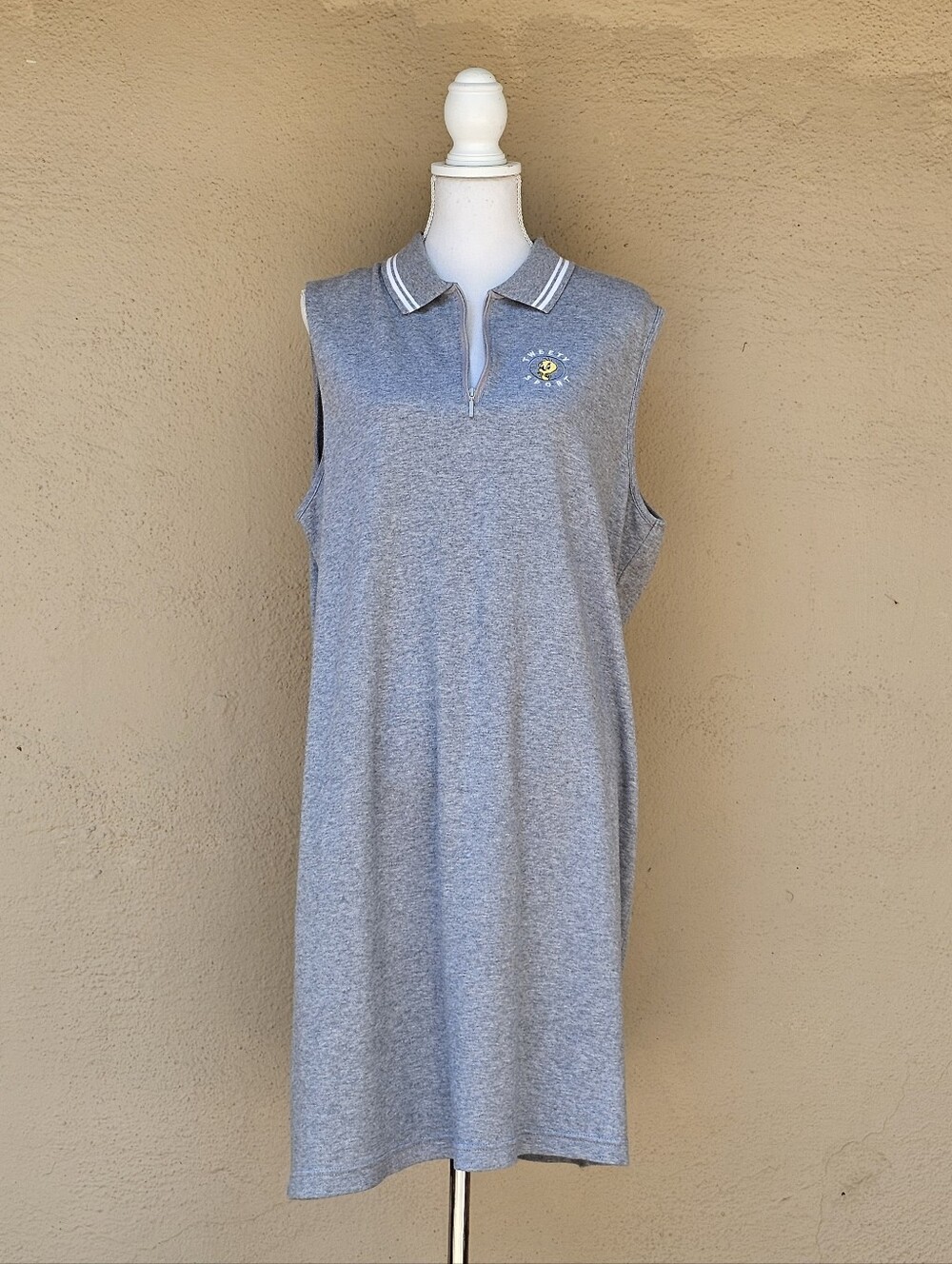 Warner Bro's Universal Studios Tweety Bird Grey Tennis Shift Dress Sz XL
